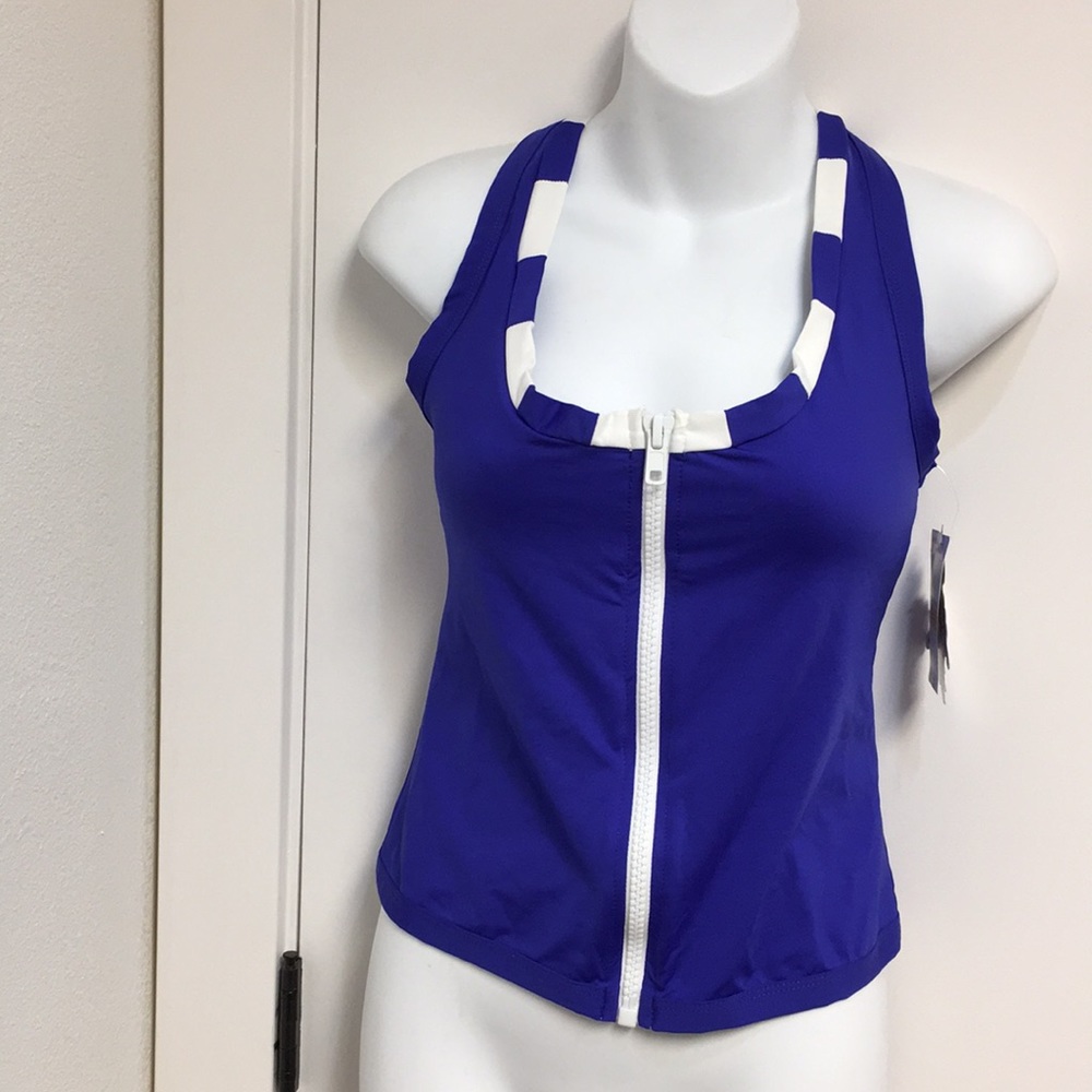 BECCA by Rebecca Virtue Tankini Blue Top Size S